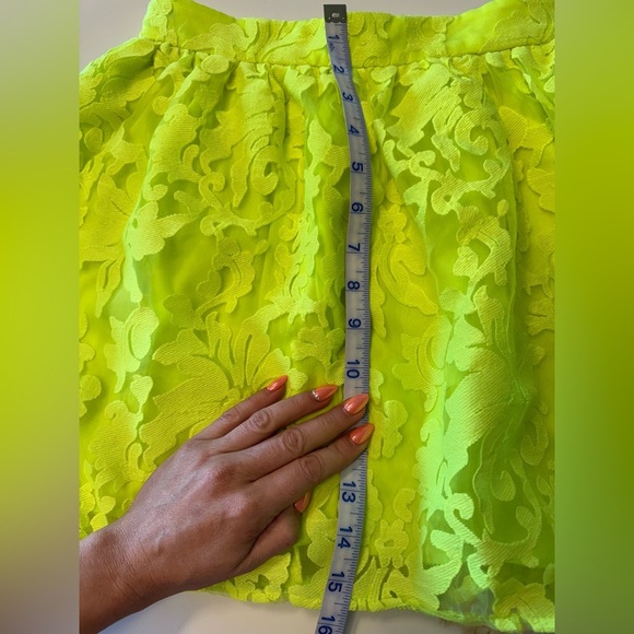 Lace Neon Green Skirt - Sz S - Picture 6 of 6